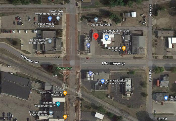 Pickens Bowling Alley - 302 N Superior St Aerial